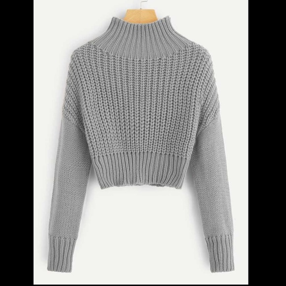 Drop Shoulder Crop Sweater - Picture 1 of 3